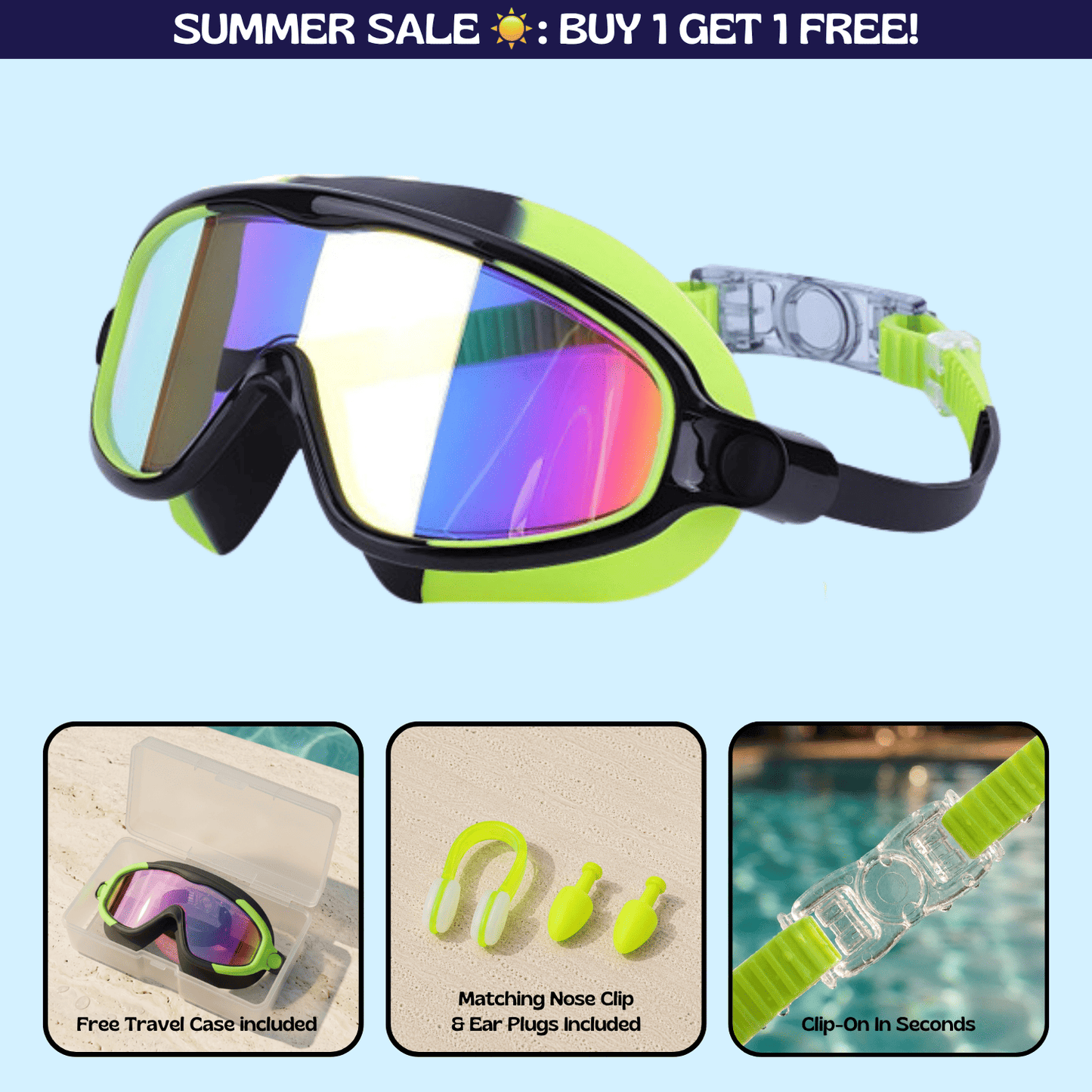 AquaEyes™ Clip-On Swim Goggles