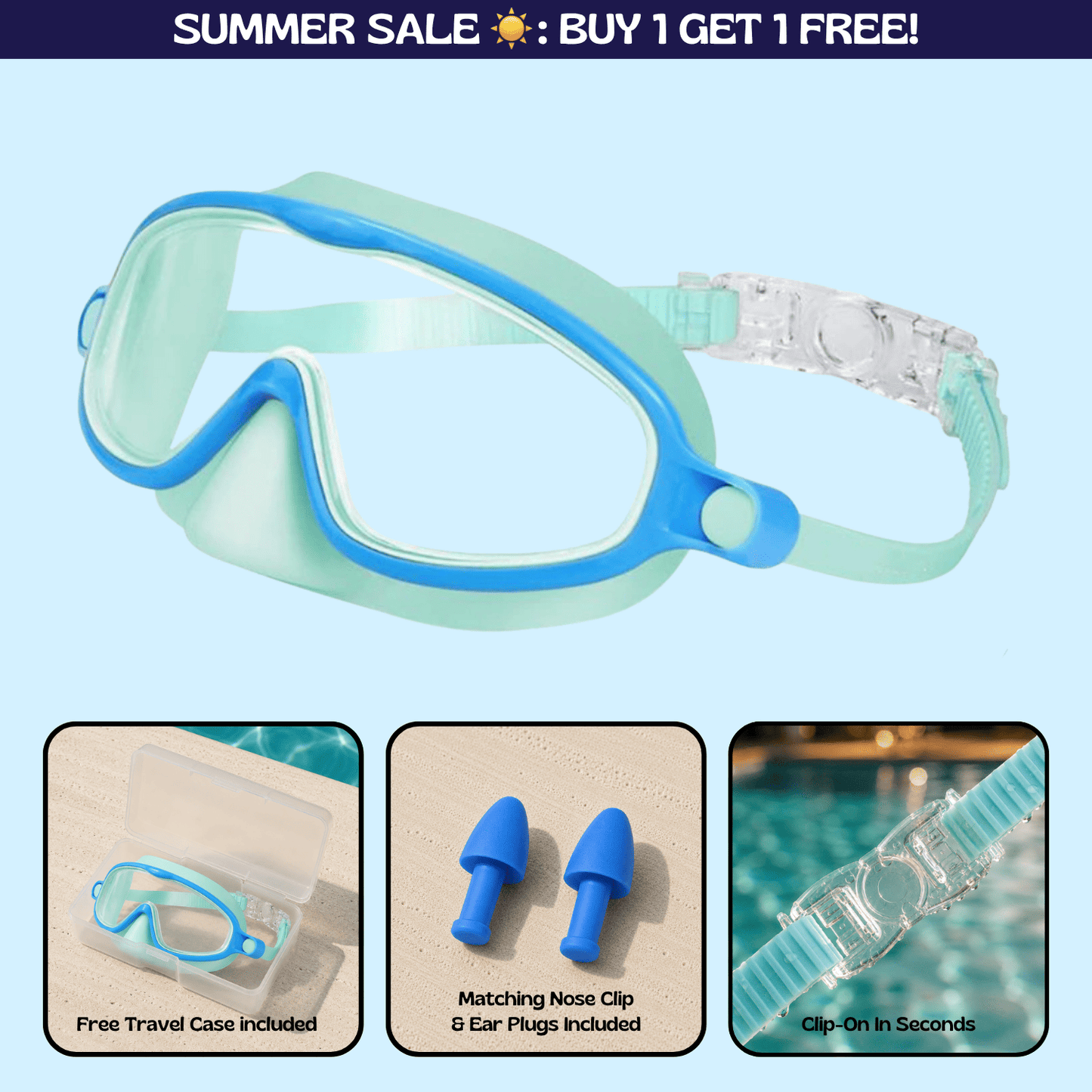 AquaEyes™ Clip-On Swim Goggles