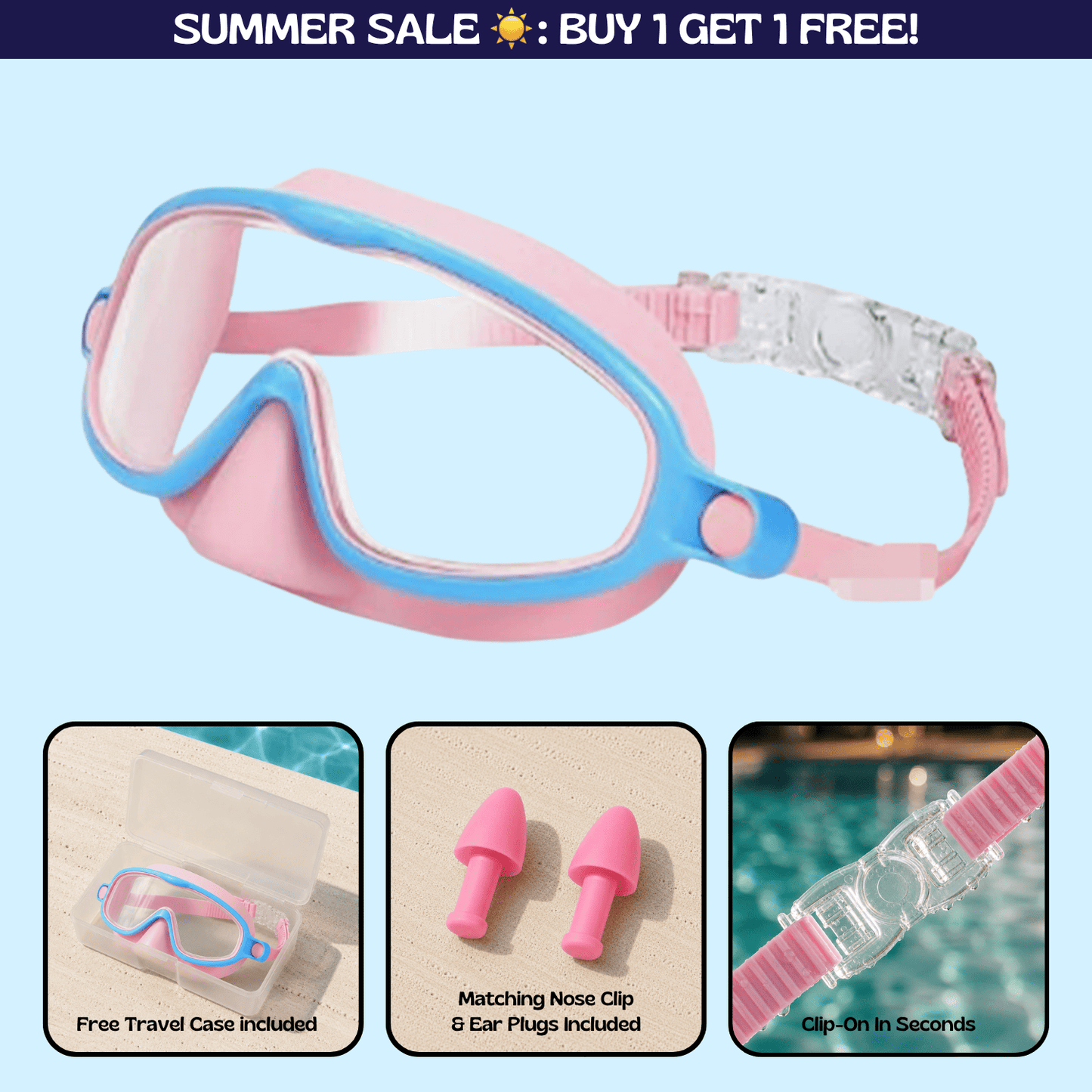 AquaEyes™ Clip-On Swim Goggles