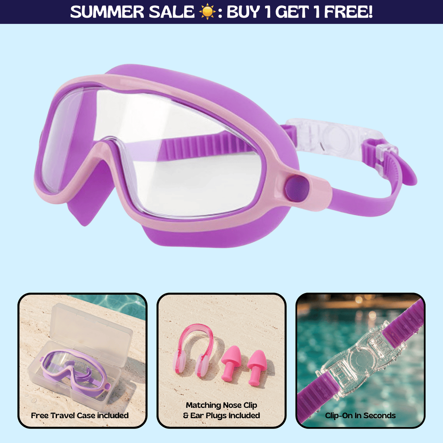 AquaEyes™ Clip-On Swim Goggles