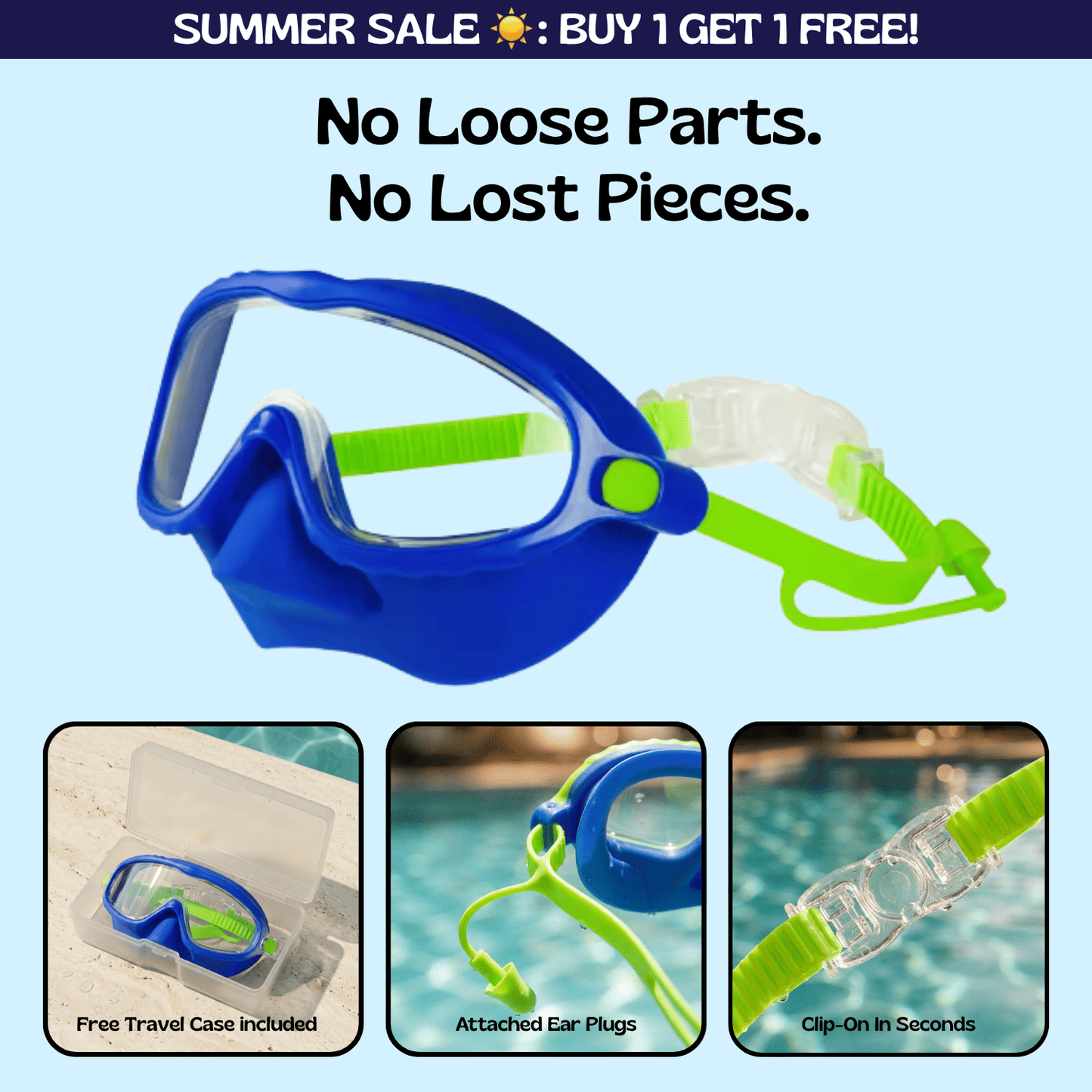 AquaEyes™ Clip-On Swim Goggles