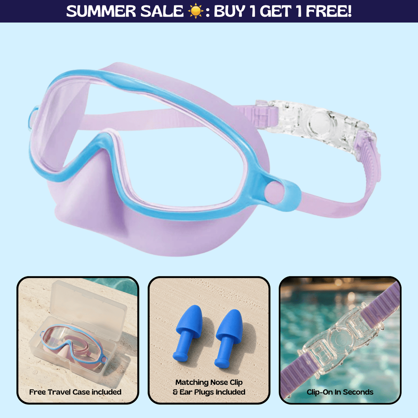 AquaEyes™ Clip-On Swim Goggles