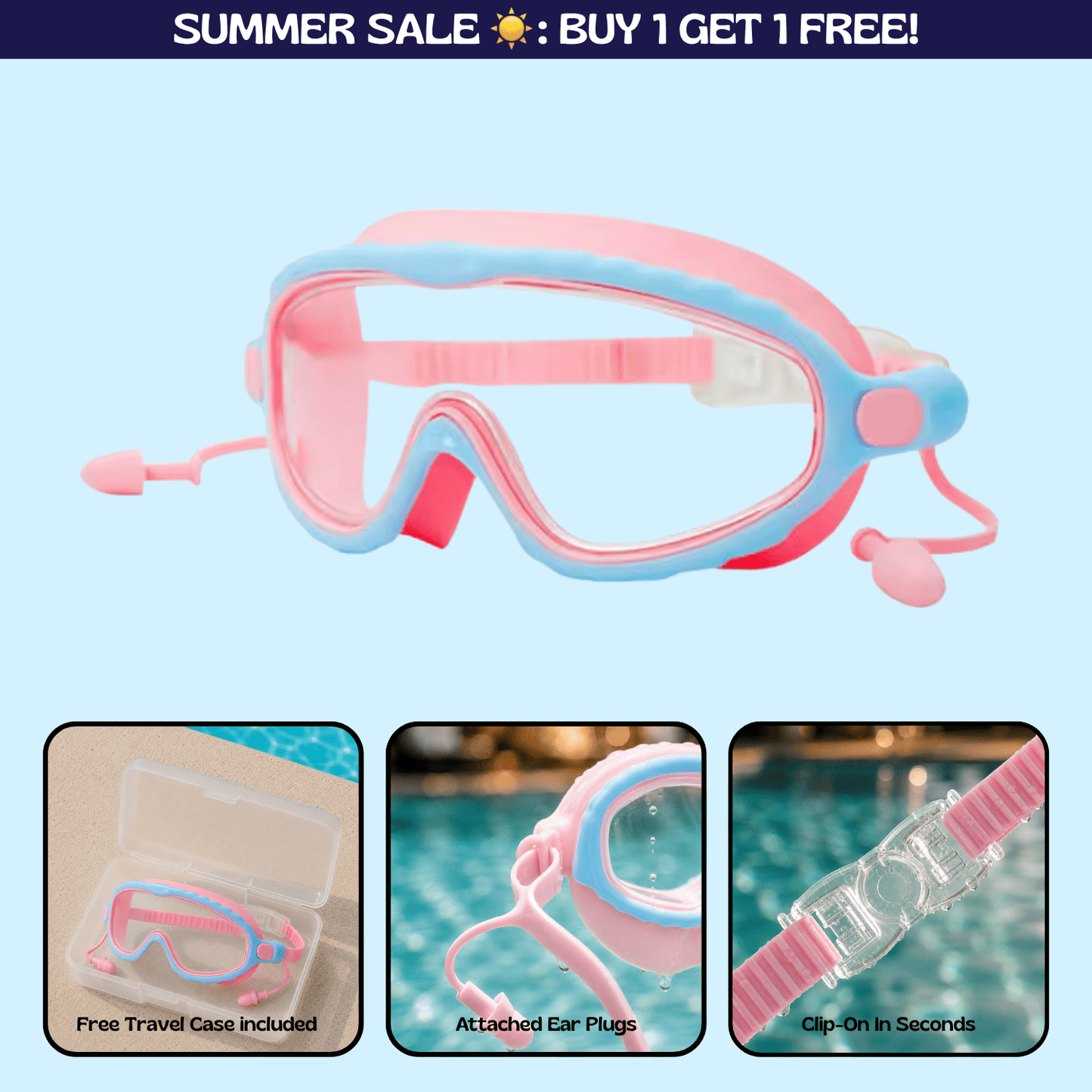 AquaEyes™ Clip-On Swim Goggles