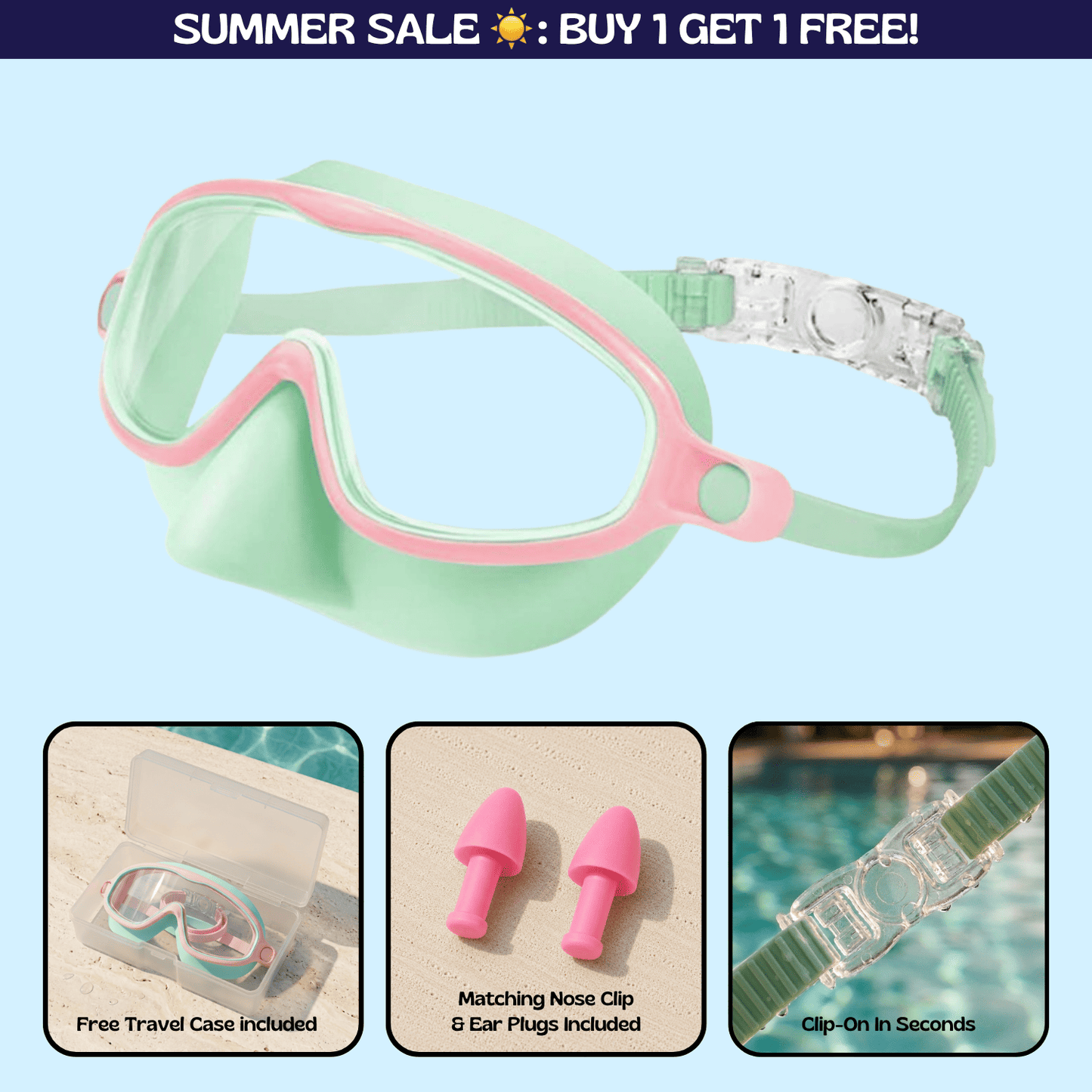 AquaEyes™ Clip-On Swim Goggles