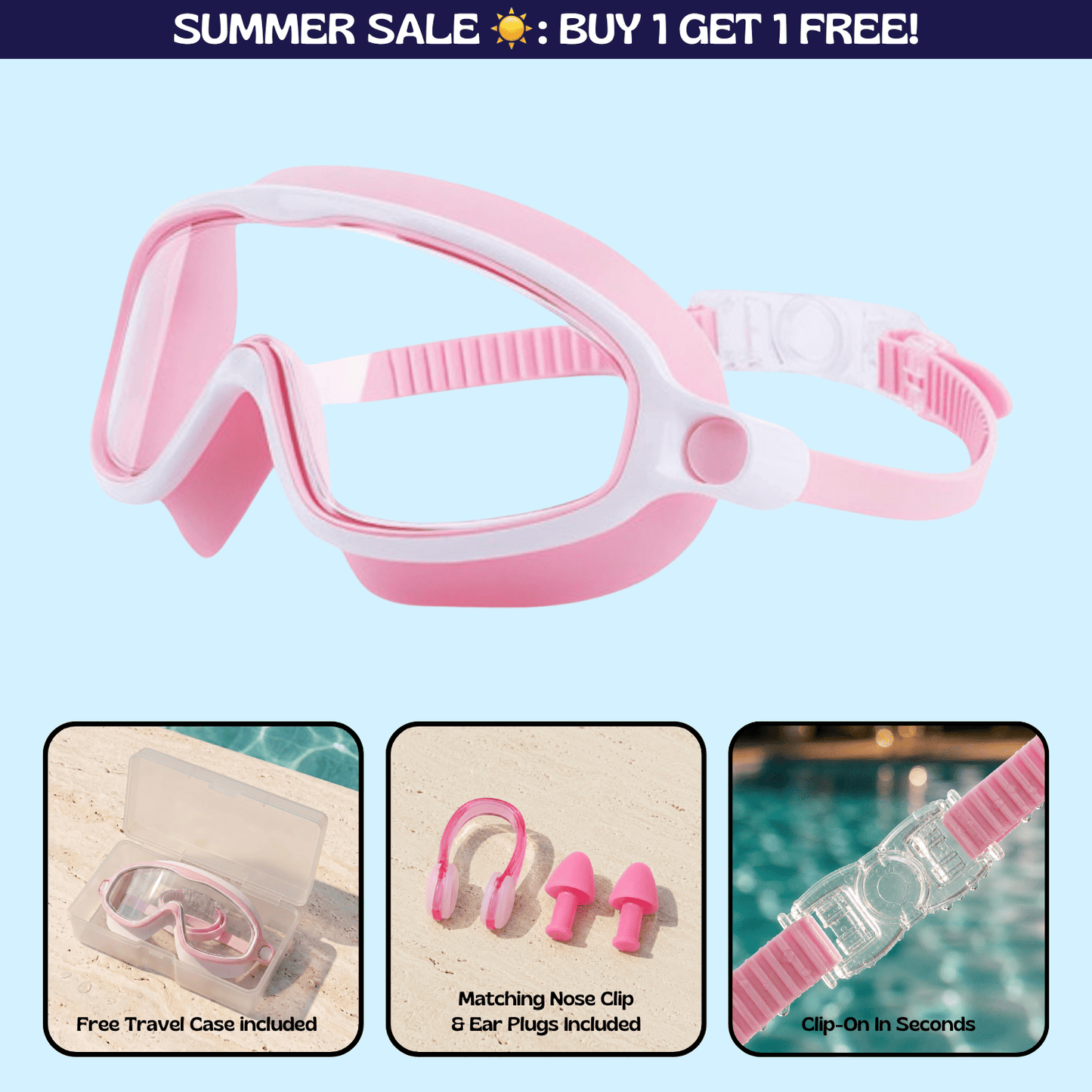 AquaEyes™ Clip-On Swim Goggles