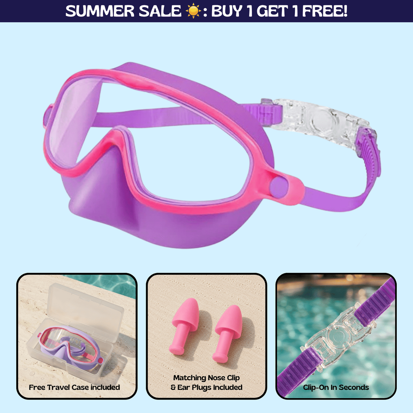 AquaEyes™ Clip-On Swim Goggles