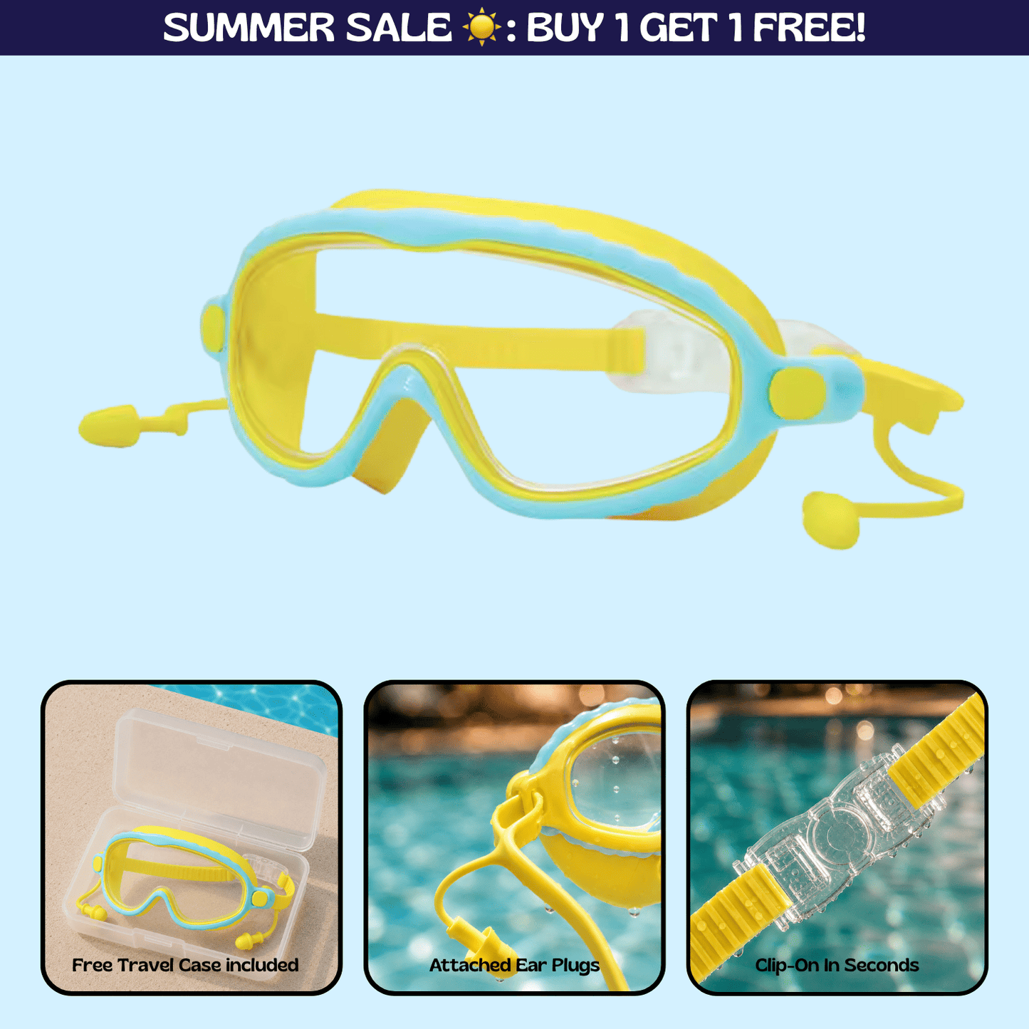 AquaEyes™ Clip-On Swim Goggles