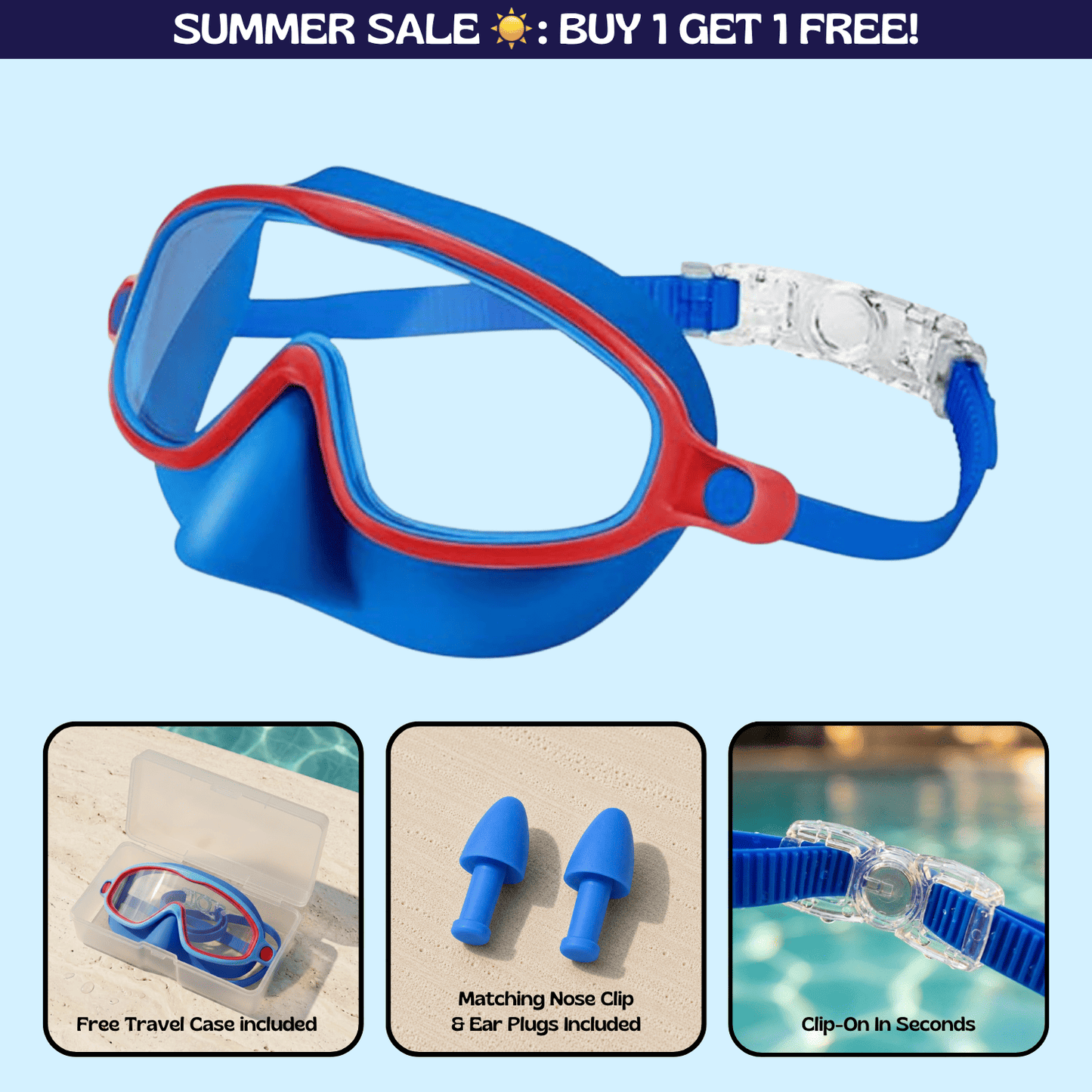 AquaEyes™ Clip-On Swim Goggles