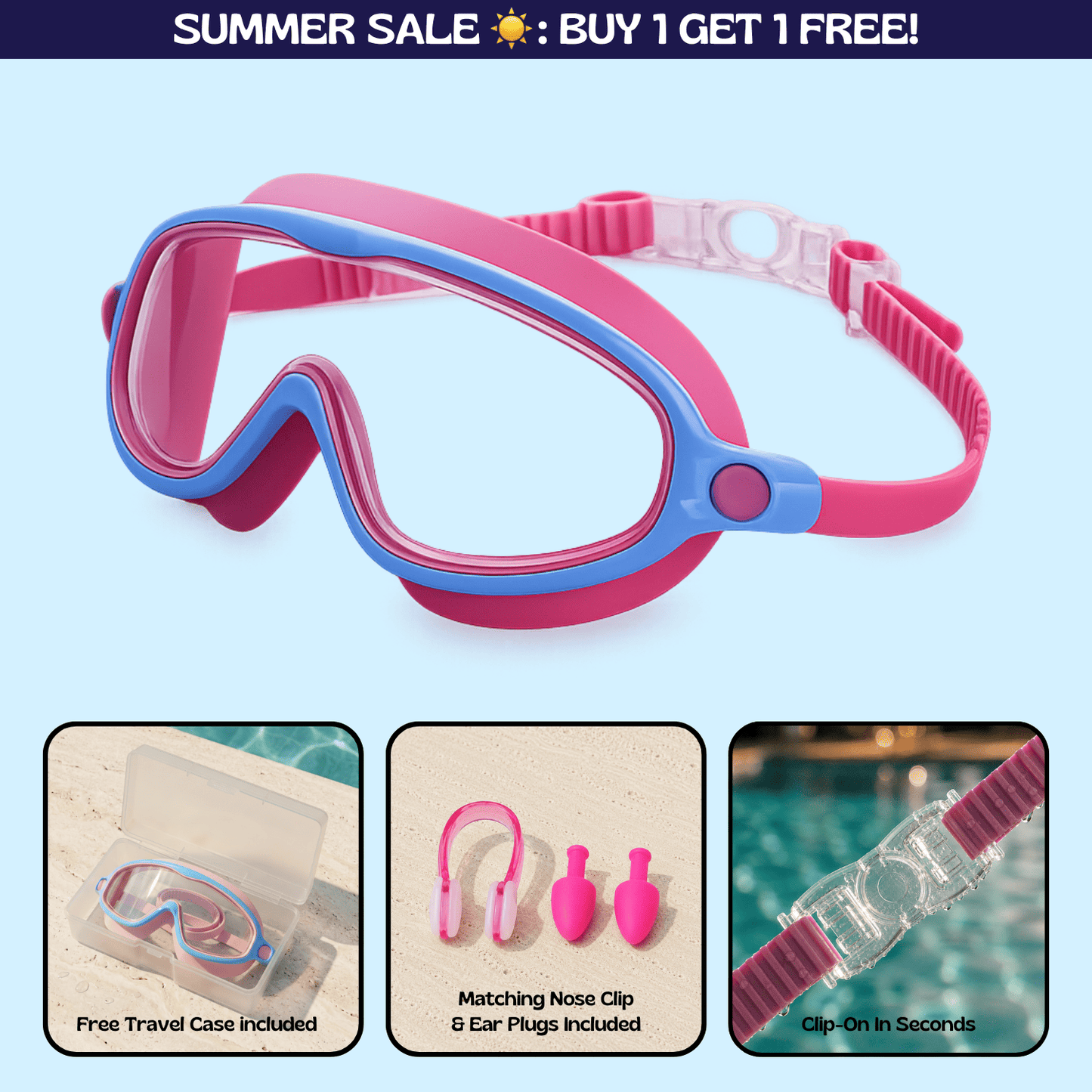 AquaEyes™ Clip-On Swim Goggles