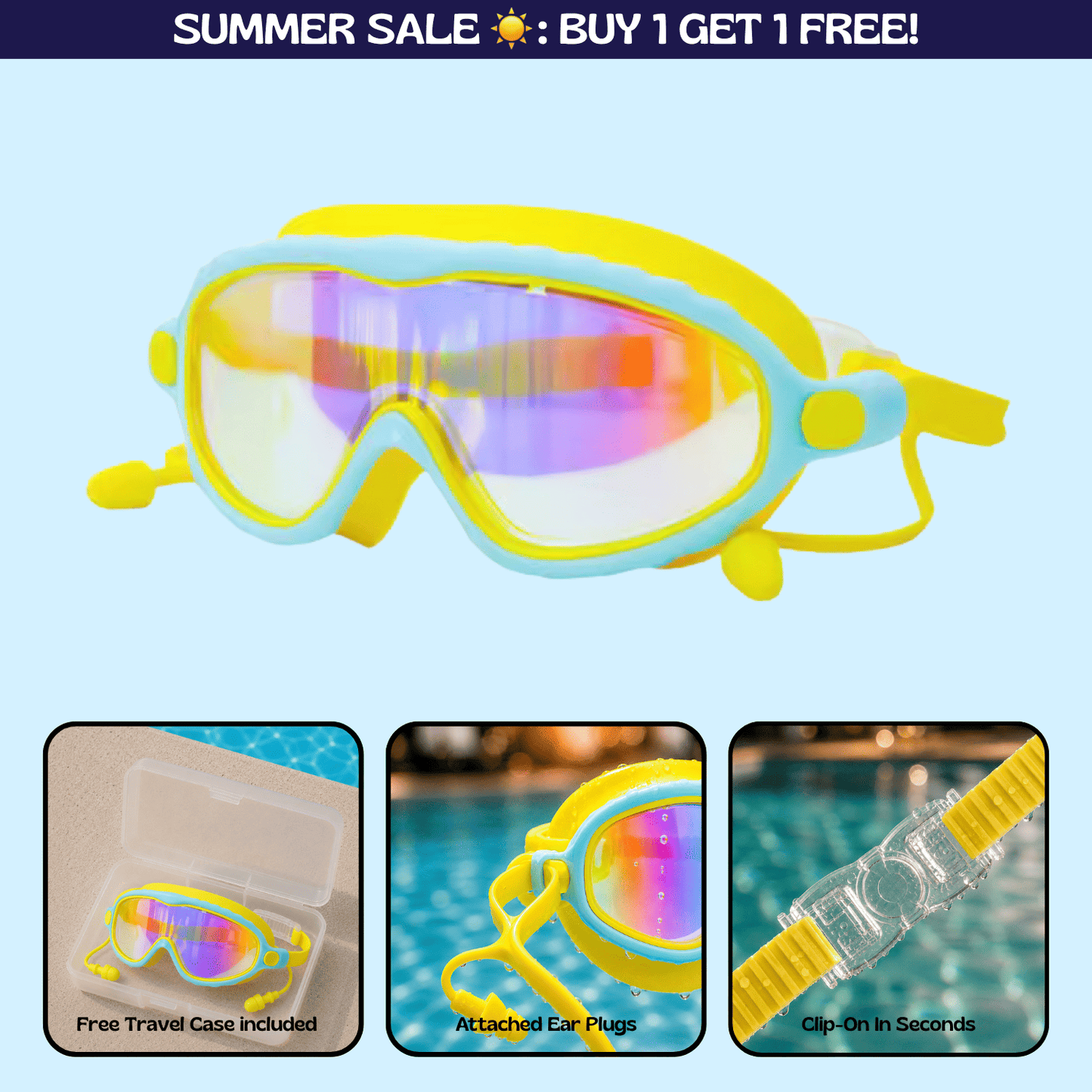 AquaEyes™ Clip-On Swim Goggles