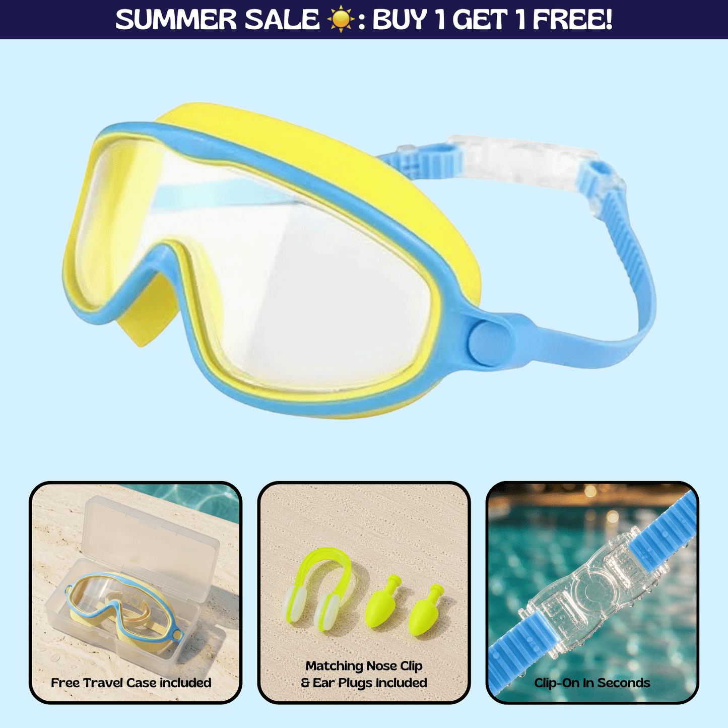 AquaEyes™ Clip-On Swim Goggles