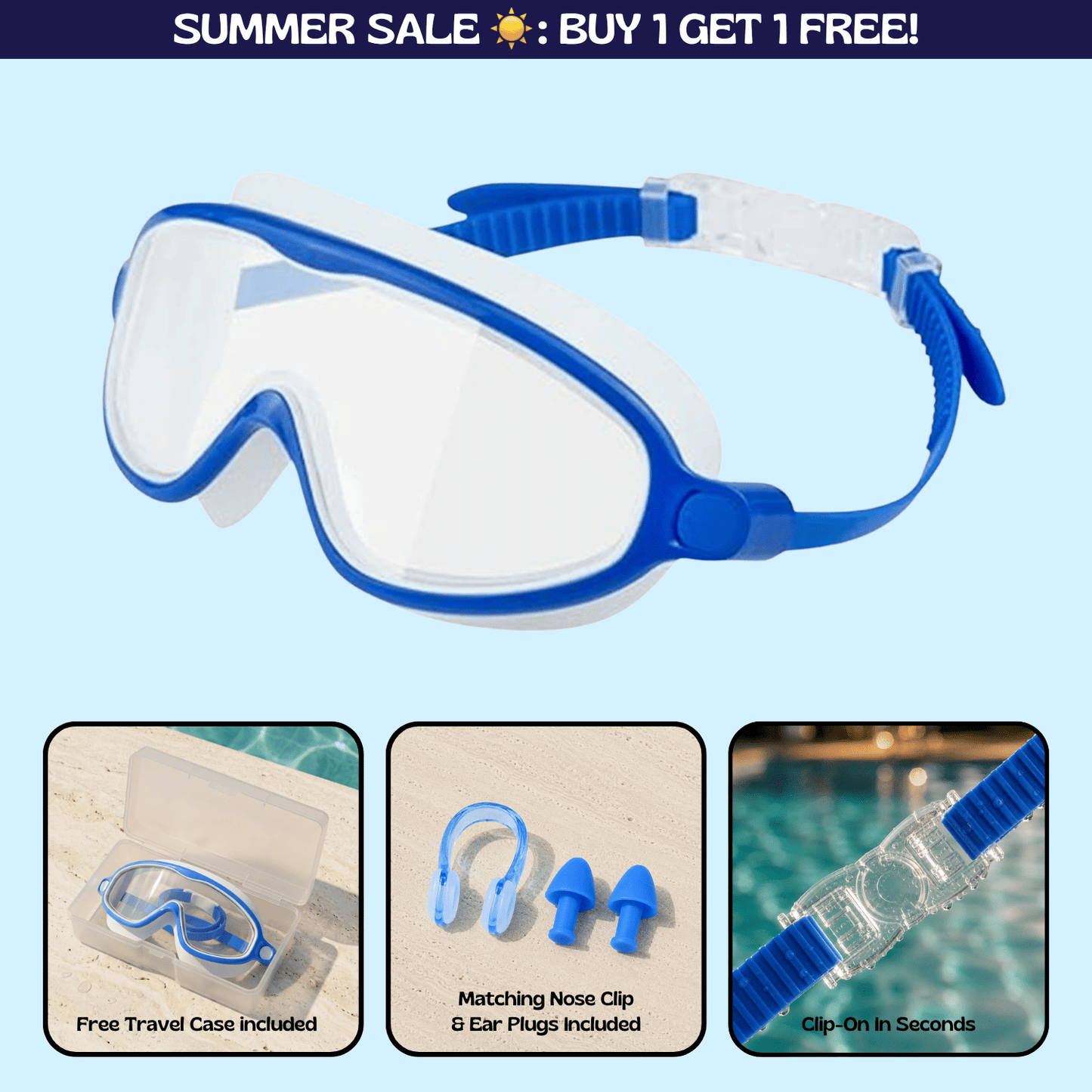 AquaEyes™ Clip-On Swim Goggles