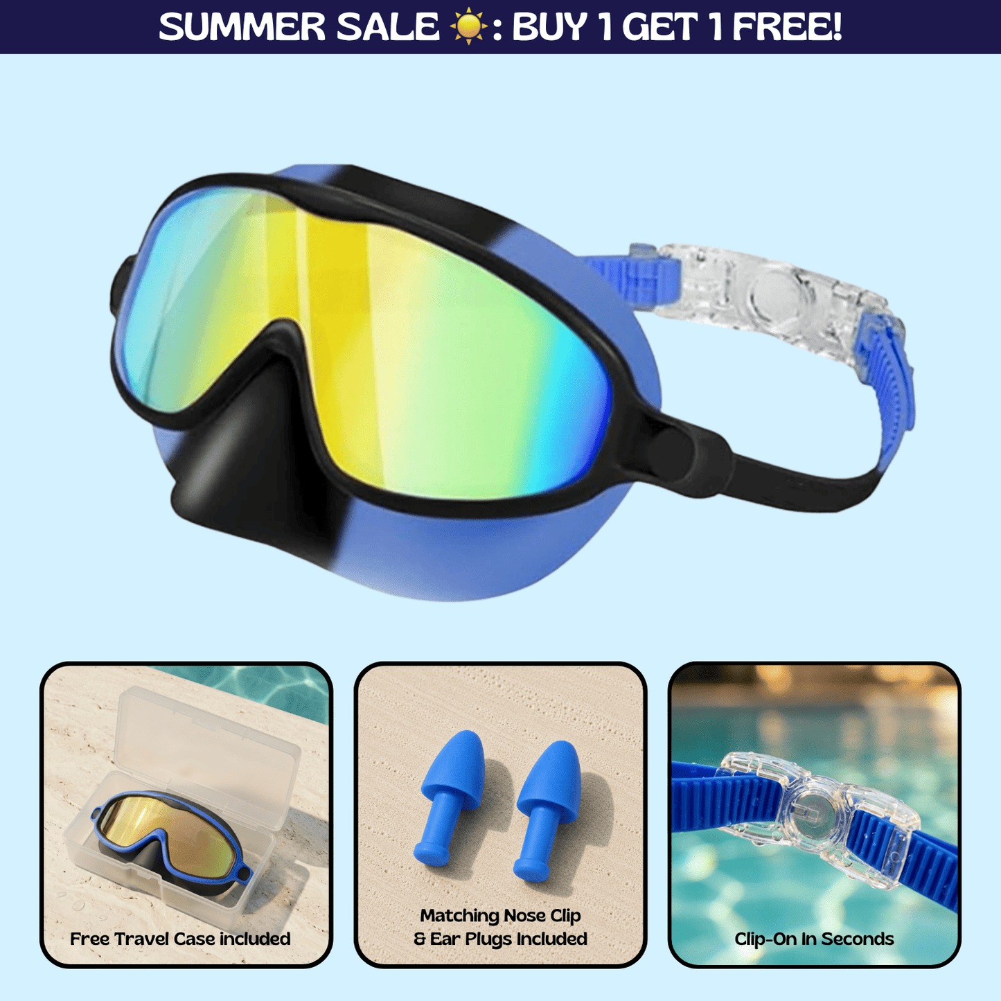 AquaEyes™ Clip-On Swim Goggles