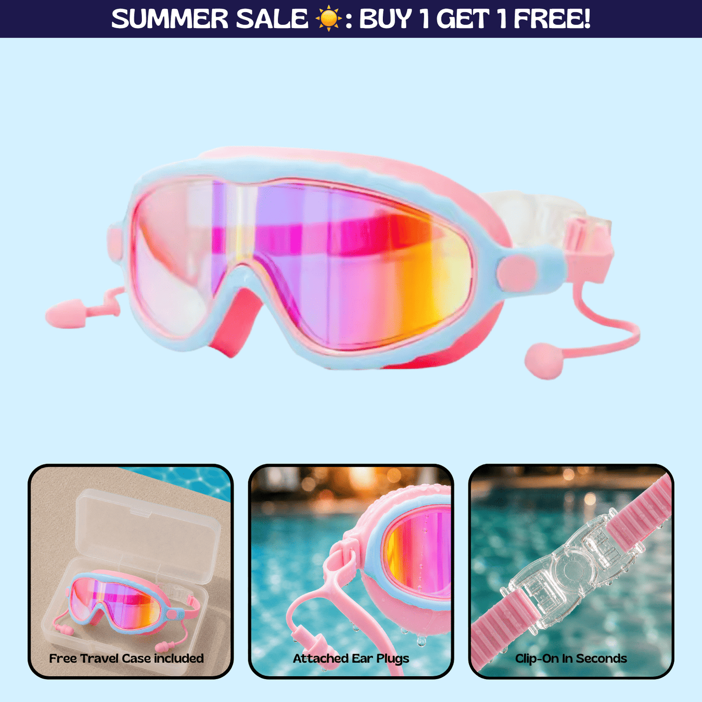 AquaEyes™ Clip-On Swim Goggles