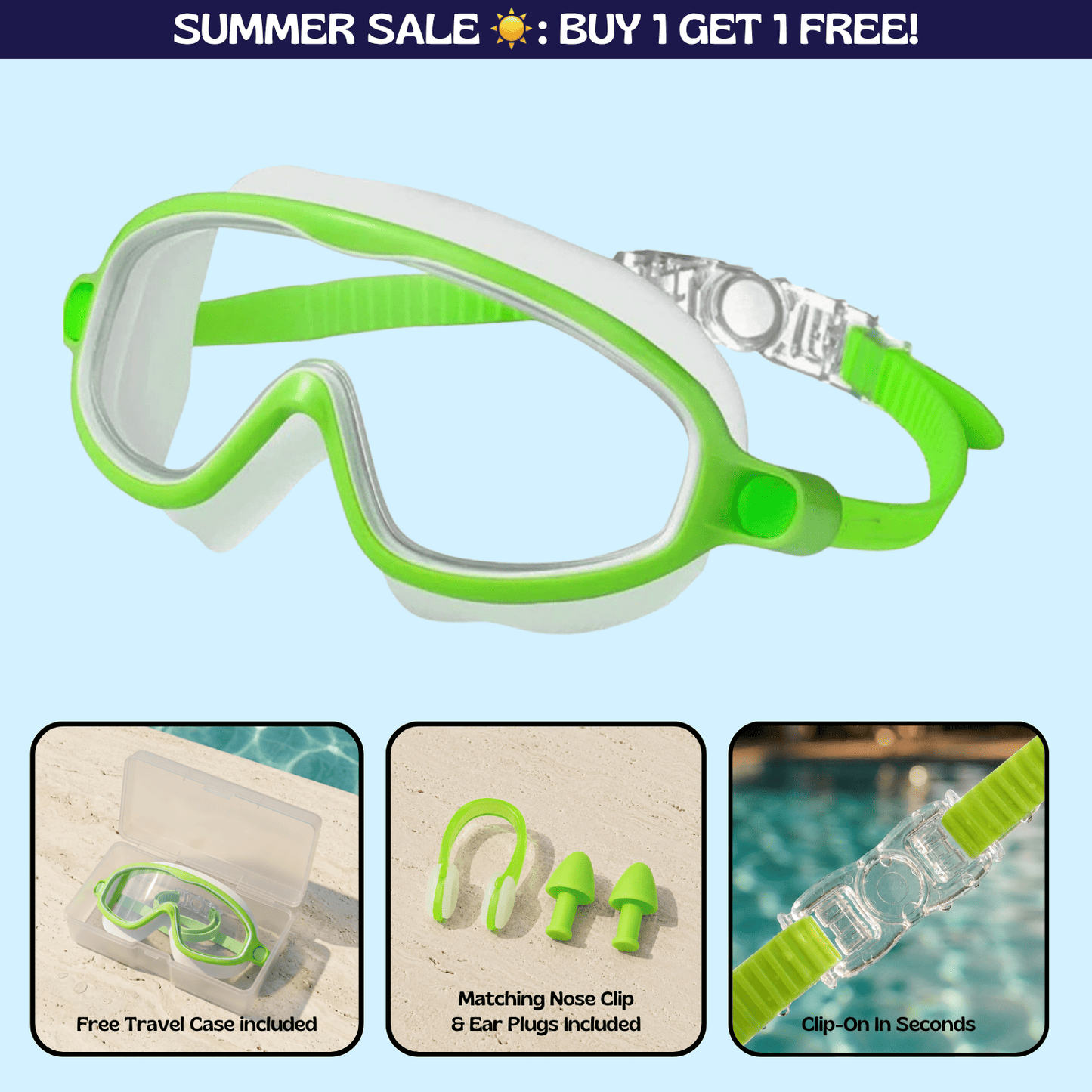 AquaEyes™ Clip-On Swim Goggles