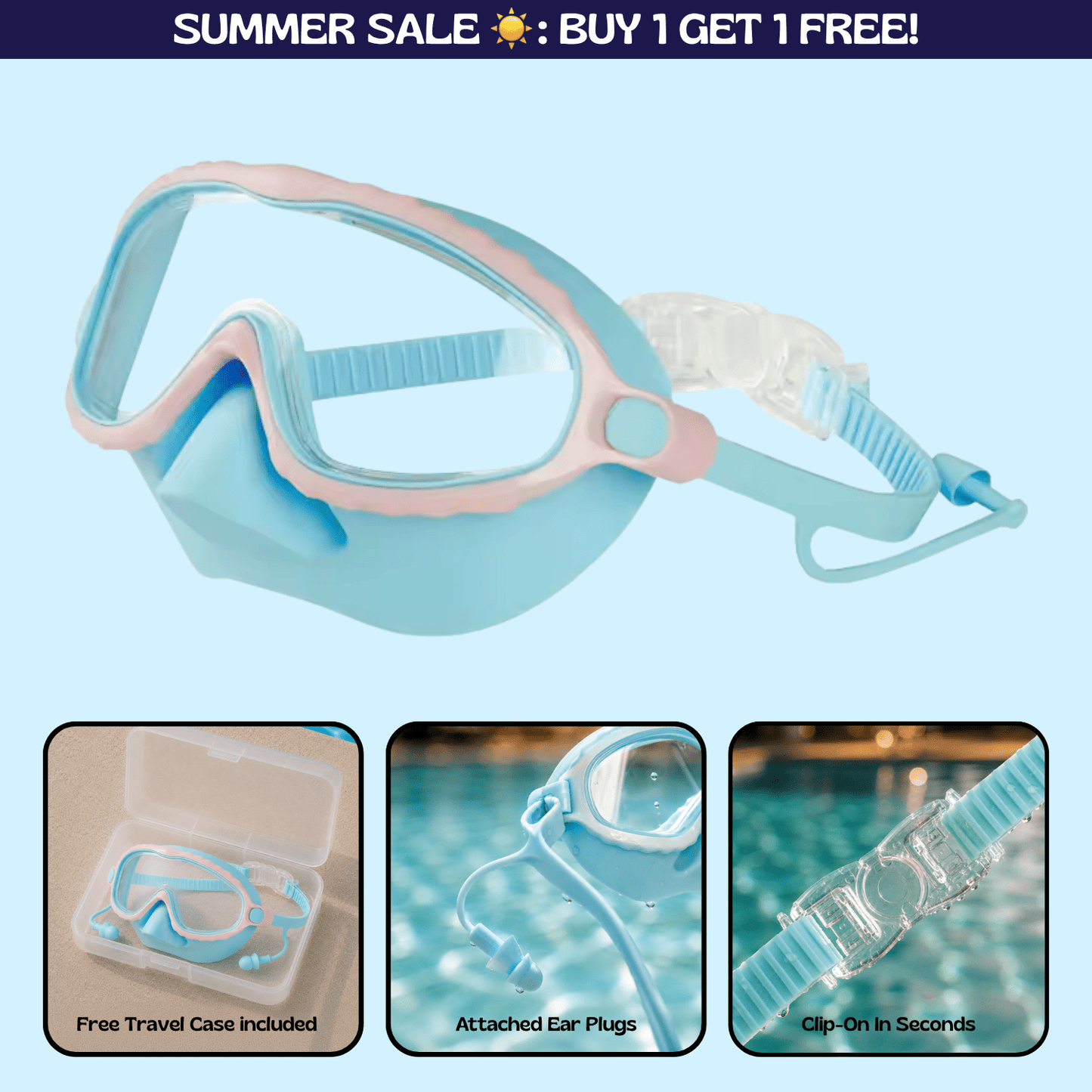 AquaEyes™ Clip-On Swim Goggles